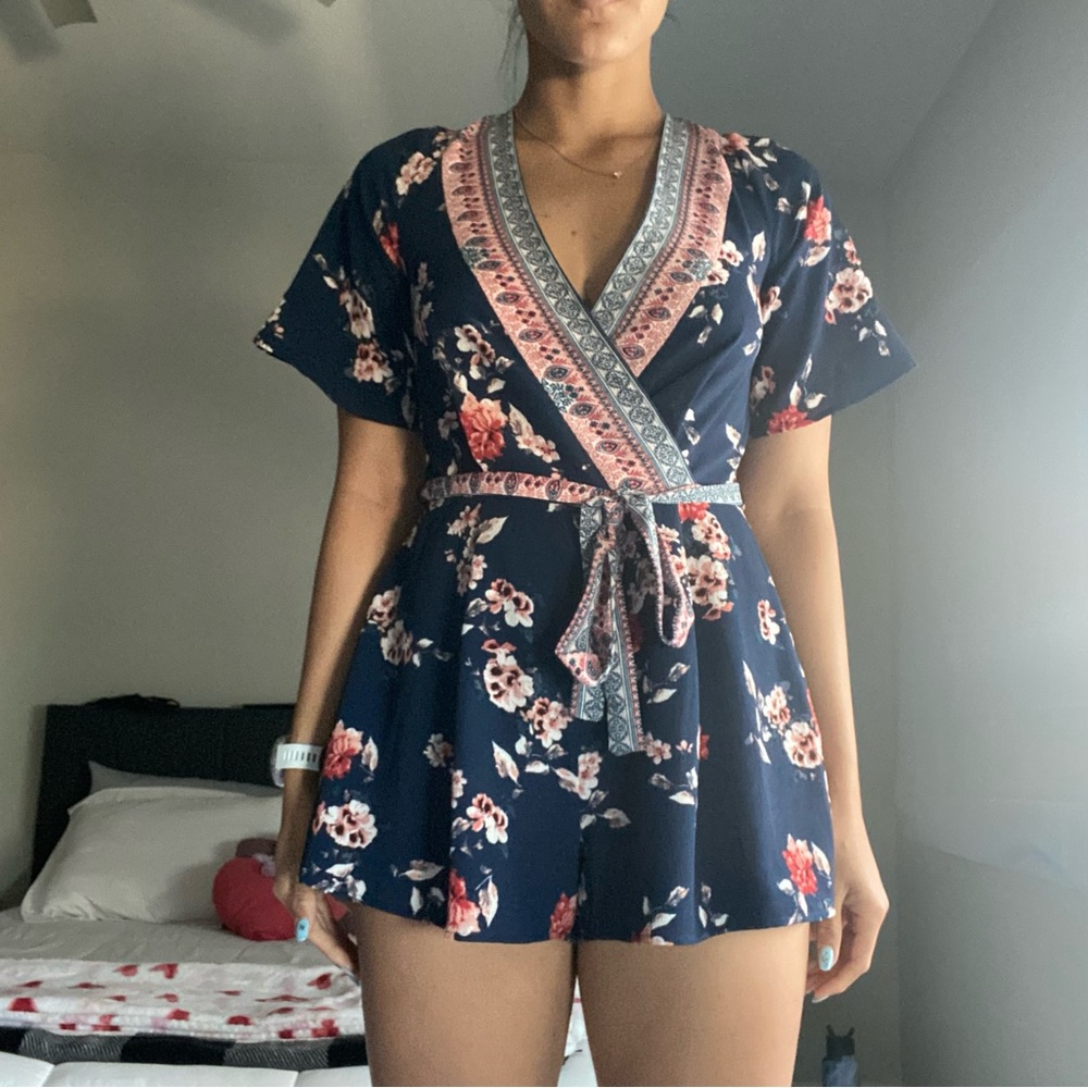 Miami Floral Navy Jumpsuit